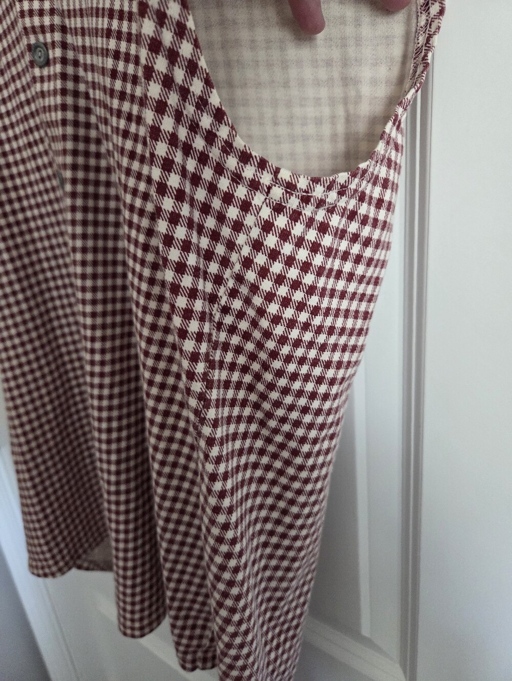 Vintage Burgundy Gingham Sleeveless Shirt - Picture 11 of 16